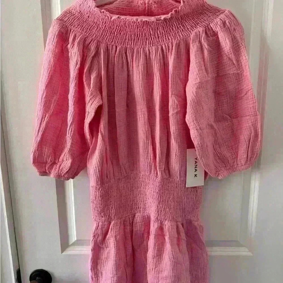 ADORABLE YanaK Magnolia Mini Dress (dbl gauze)~light pink~ large~ NWT! - Picture 2 of 5